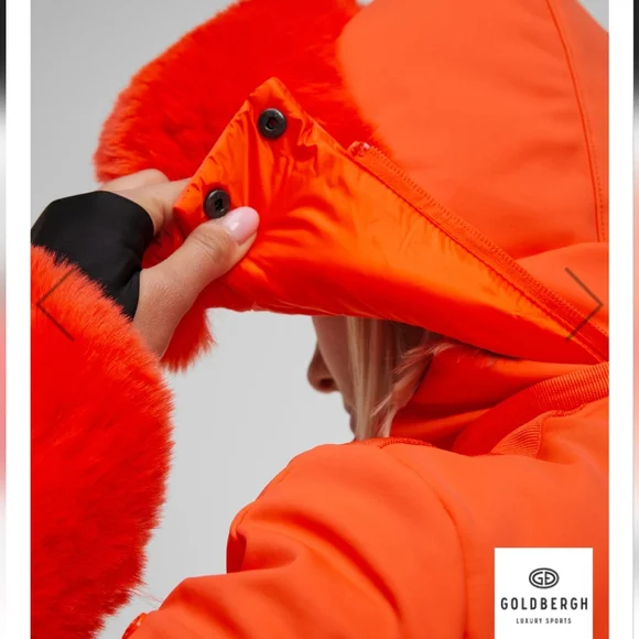 Goldbergh Giselle Ski Jacket Fur Cuffs Orange Goldbergh Giselle Belted Jacket - Picture 9 of 15
